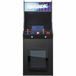 Cabinet Arcade Machine with build fridge front view